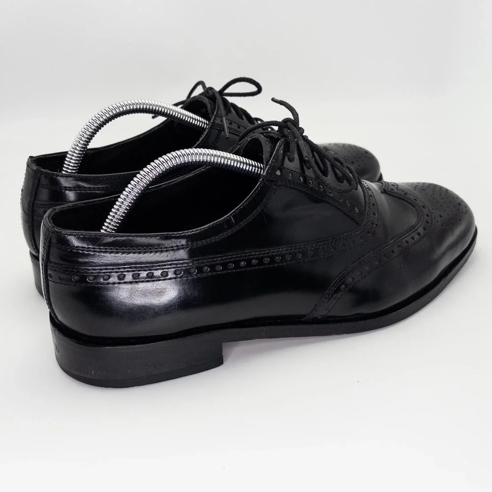 Nunn Bush Men's 10.5M Black Leather Wingtip Oxford Dress Shoes Brogue